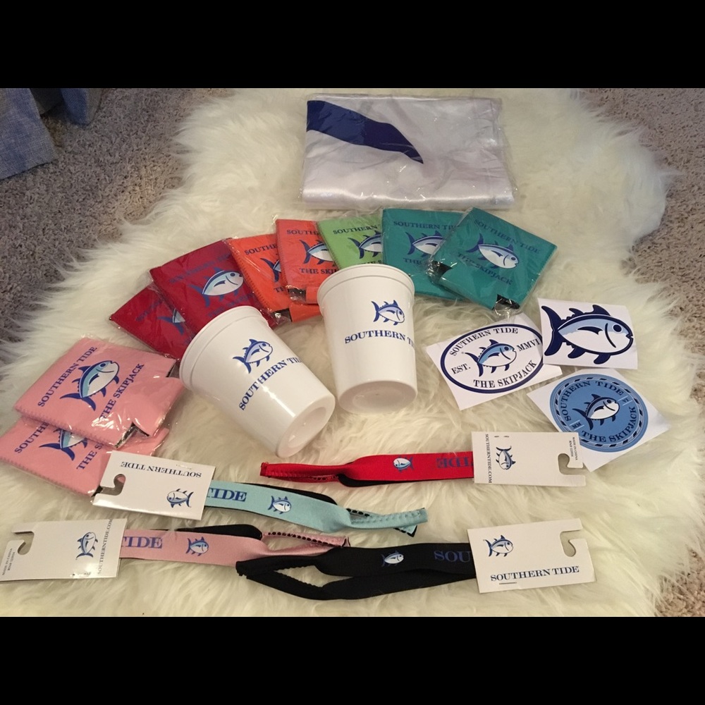 Southern tide koozies stickers sunglass straps
